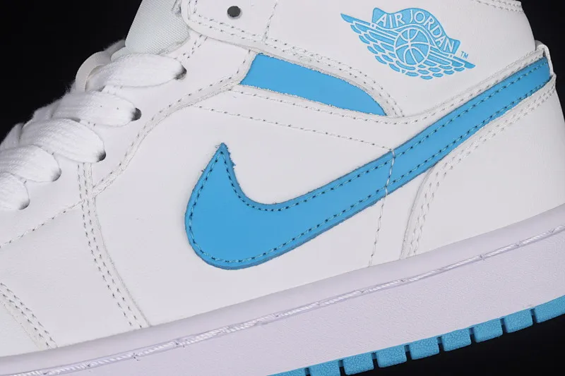 All Categories Air Jordan Jordan Series Basketball Shoes Air Jordan 1 Mid Different Versions Air Jordan 1 Mid AJ1 Joe 1 Lake Blue Zhongbang Basketball Shoes BQ6472-114
